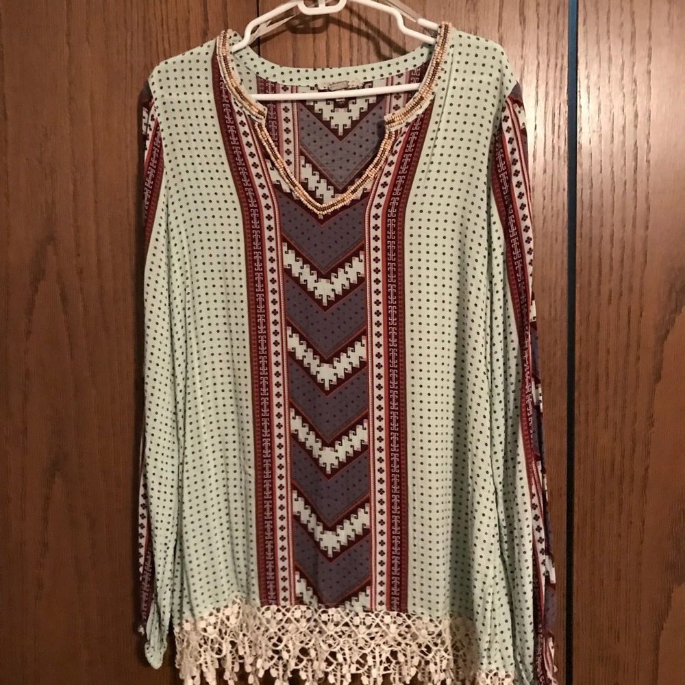 Buckle Multicolor Boho Top